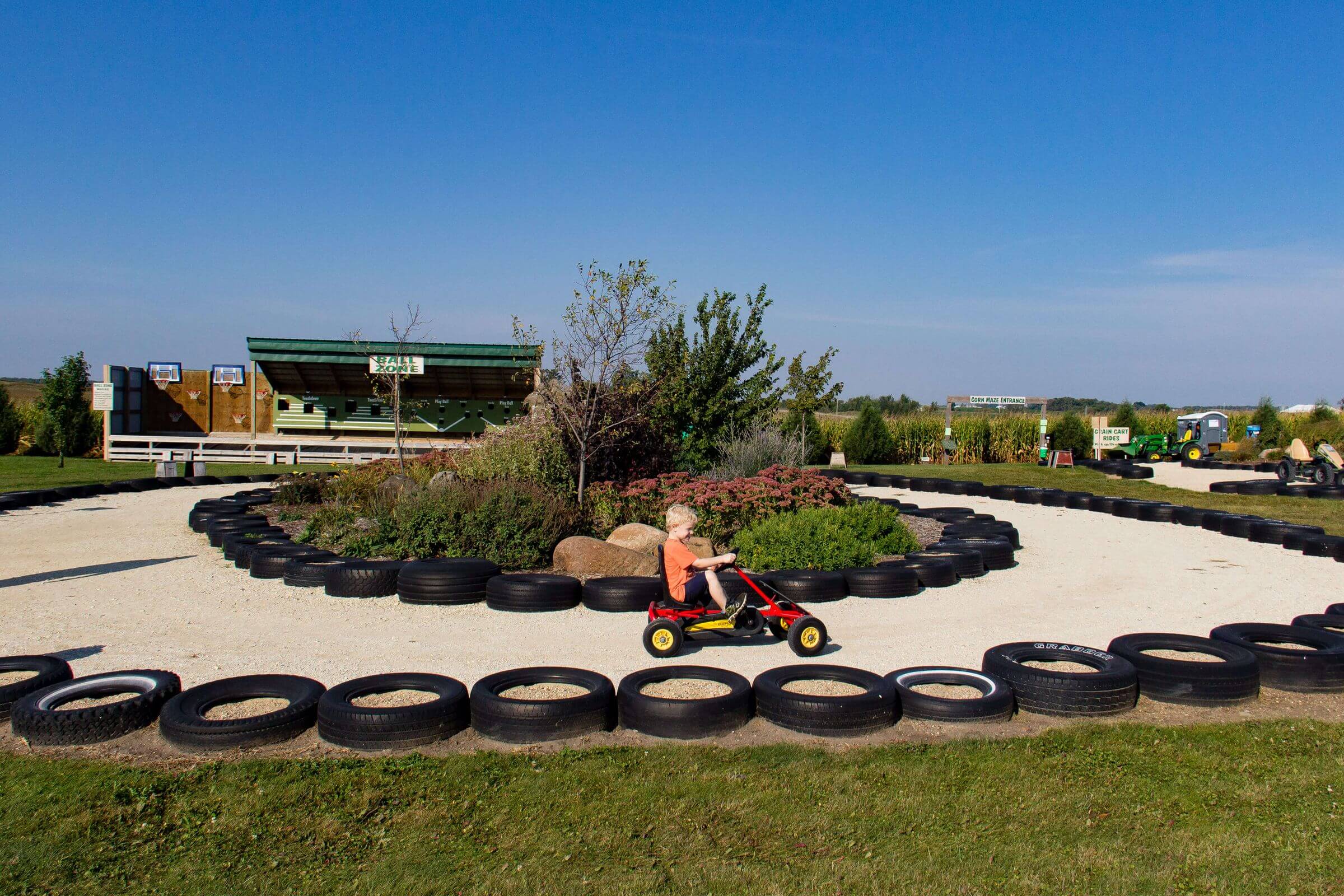 Kid on Pedal Go Carts at Pinters Pumpkin Patch